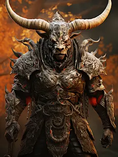 AI十二生肖人物插画设定素材 暗黑游戏人物boss盔甲设计参考 原画-淘宝网