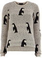 topshop DP 企鹅先生图案针织衫