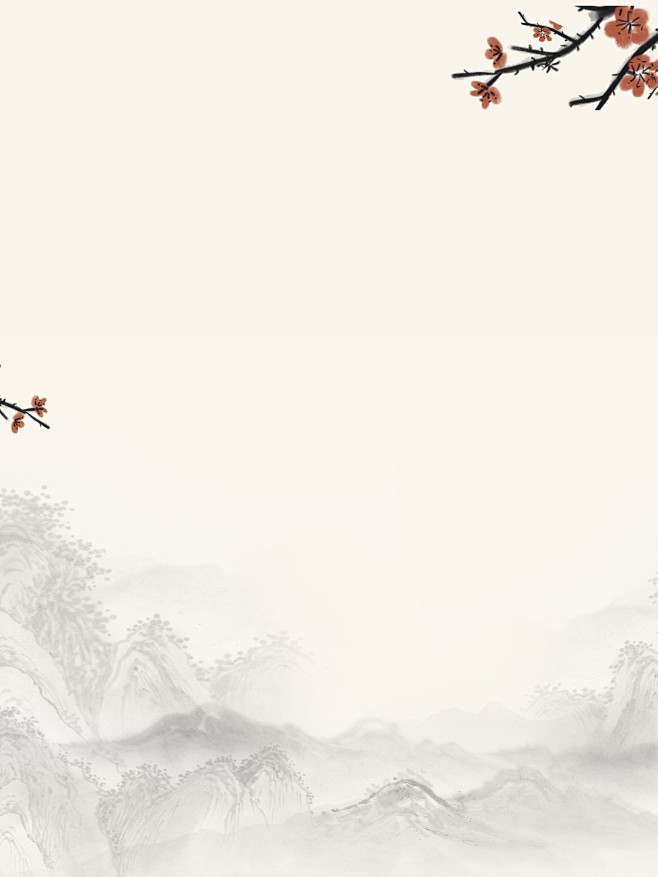 中国风山水水墨画古风梅花山水装饰背景