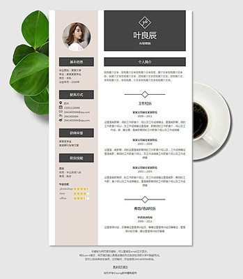 创意简历模板、可直接在Email正文显示...