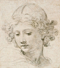 Head of an Angel by Pietro da Cortona. (1 november 1596 - Rome, 16 mei 1669): 