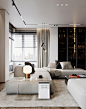 Polished City Apartment In The Freedom Tower, Russia : Modern city apartment in the Freedom Tower complex. Tour a champagne & grey decor scheme filled with atmospheric modern lighting & comfortable modern furniture.