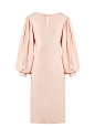 Maddy balloon-sleeved crepe midi dress | Osman | MATCHESFASHION.COM UK : Click here to buy Osman Maddy balloon-sleeved crepe midi dress at MATCHESFASHION.COM