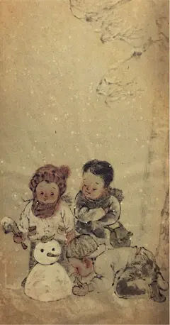 【80后美女画家潘川的童趣水墨画作品】
小時候，幸福是件簡單的事；長大了，簡單是件幸福的事⋯⋯