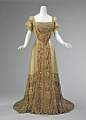 Ball Gown
Mrs. Osborn Company
1910
The over-the-top expression of opulence seen in this ball gown worn by a prominent member of the Astor family is a testament to the degree of ostentation required at certain events in order to stand out from the crowd. T