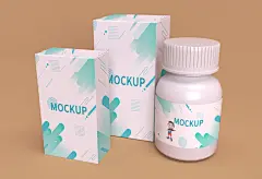 产品包装粉色贴图样机