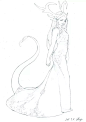 线稿丨清一色的长腿姐姐-21手绘插画线稿