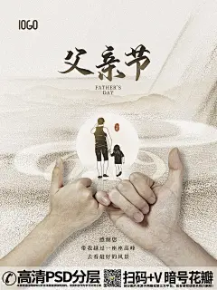 QQ28275342加我发图父亲节父子手拉手企业形象海报 (3)