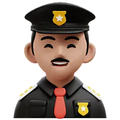 3D人物头像图标Police_3d