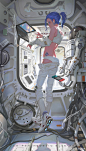 ArtStation - C12's PSYCHEDELIC BLUE SKY - C12的迷幻蓝天 | 宇航员少女系列, 冯伟 Feng Wei（c12）