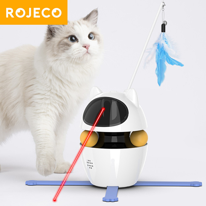 ROJECO 3in1 Automatic Cat Toys Indoor Electric Interactive Toys with