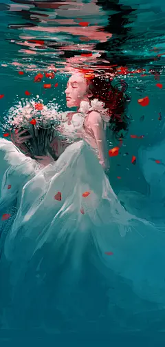 淡入水中的思念 | 恰克飞鸟one - 练习作品 - 涂鸦王国插画