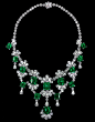  Old-Mine Natural Colombian Emerald & Diamond Necklace. Total Emerald Weight 83,90cts; Total Diamond Weight 86,60ct. David Morris.