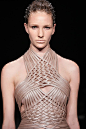 Woven leather dress - pearly metallics; structural weave; fashion details // Iris van Herpen: 