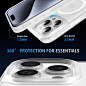Amazon.com: CONCUBINE Super Strong Magnetic for iPhone 15 Pro Max Case [Compatible with MagSafe] [14FT MIL-Grade Drop Tested] Shockproof Cover for iPhone 15 ProMax Case 6.7" 2023 - Blue Titanium : Cell Phones & Accessories