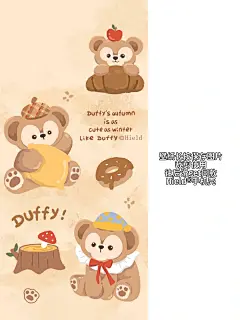 可爱迪士尼秋冬达菲✨｜自制插画壁纸分享 - 小红书