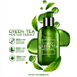 绿茶保湿精华化妆品Ai矢量广告海报Green Tea Moisture Essence#020406