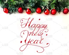 新年贺卡，明信片，互联网横幅上写着“新年快乐”