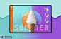 夏日冷饮冰淇淋筒多种口味促销海报 PC促销海报 促销首焦