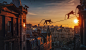 Walk on the Wildside: Edinburgh : For this series of new work, the brief was to feature wild animals freely roaming around the Scottish capital, animals one would not normally see in Scotland, a project that I can see being rolled out to other cities as t