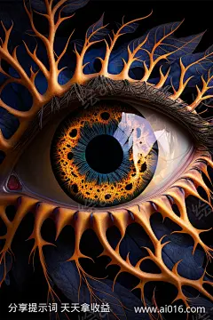 眼睛的原型_提示词查看_Midjourneyai绘图工具关键词描述词咒语_512X768像素-渲染,幻想,微距,摄影,细节,逼真,脉络,眼睛,油画,3D,原画,电影场景,写实-提示词编号:2023061411235452-绘ai-www.ai016.com