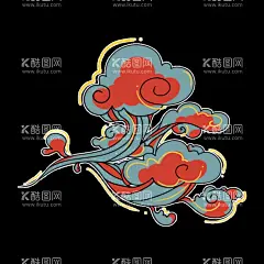 国潮   祥云    敦煌    - 源文件下载【酷图网】国潮,祥云,敦煌,图案,插画,元素