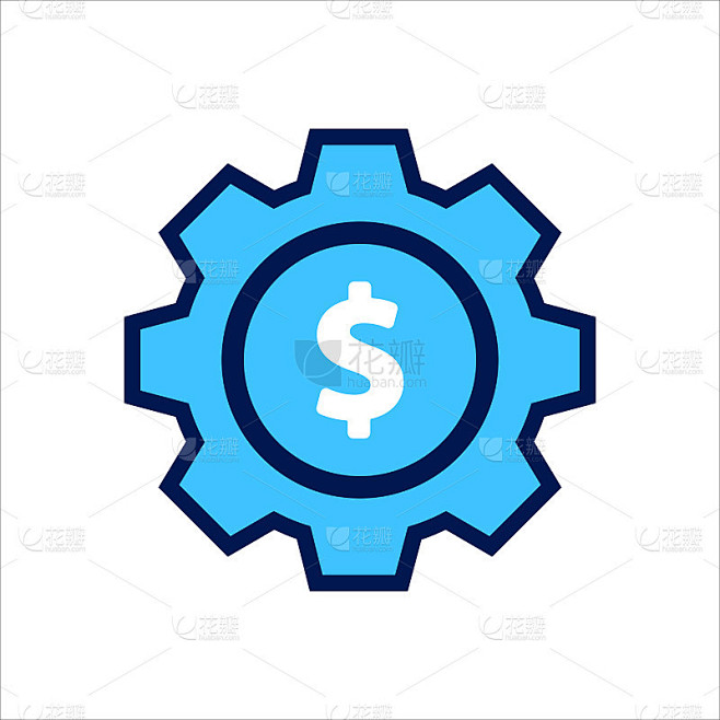 设置图标。以货币符号为背景。财务调整的概念。矢量插图，矢量图标概念。