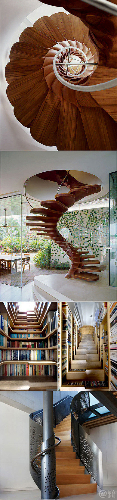 [] 创意家居几款超赞的木质楼梯设计。来...