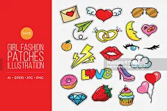 剪纸贴画创意图形图标玩具食品太空爱情水果 ai插画矢量素材文件-淘宝网