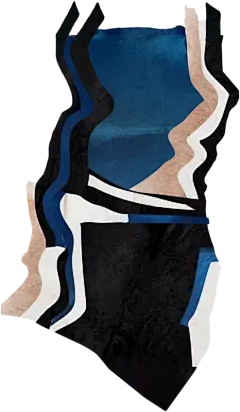 HOMMES 现代蓝色牛皮COMBO地毯