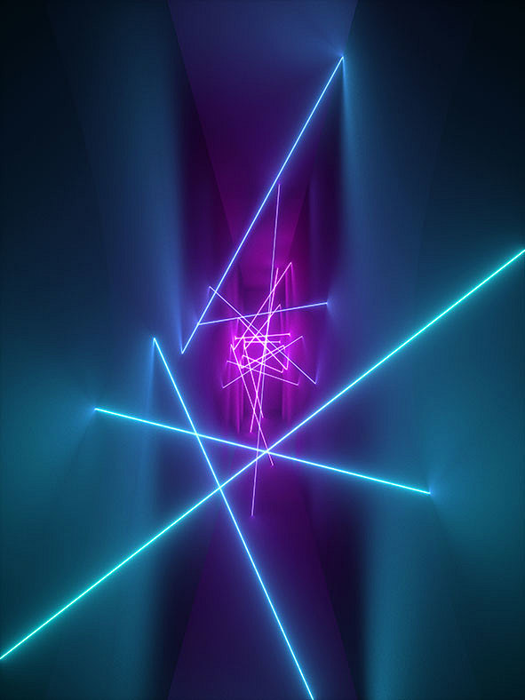 3D立体虚拟空间现实抽象迷幻闪烁的KVT...