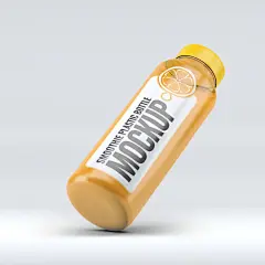 黄色英文饮料瓶包装样机