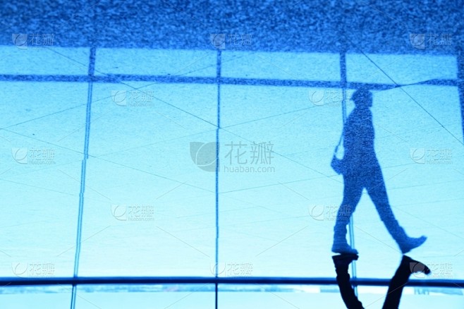 现代,门厅,光,阴影对焦,地板,公司企业...