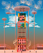 迷幻建筑插画

库尔德裔英国艺术家 Tishk Barzanji 创作了超现实主义的、充满建筑气息的插图，描绘了不可能的建筑和阴暗的家庭场景，与困难的主题有关。 ​​​​