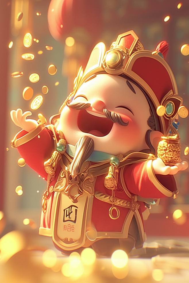 简约卡通财神爷素材图ai图 