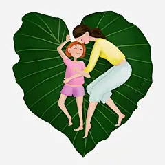 母女抱着睡觉高清素材 免费下载 设计图片 页面网页 平面电商 创意素材 png素材