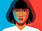 Asian Girl student glasses portrait girl