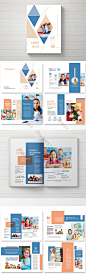 撞色系教育培訓宣傳手冊 | 素材AI免費下載 - Pikbest : 教育畫冊,幾何畫冊,幾何風格,橙色畫冊,橙色幾何,兒童