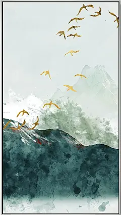 新中式装饰画（高清喷绘，晶瓷画）