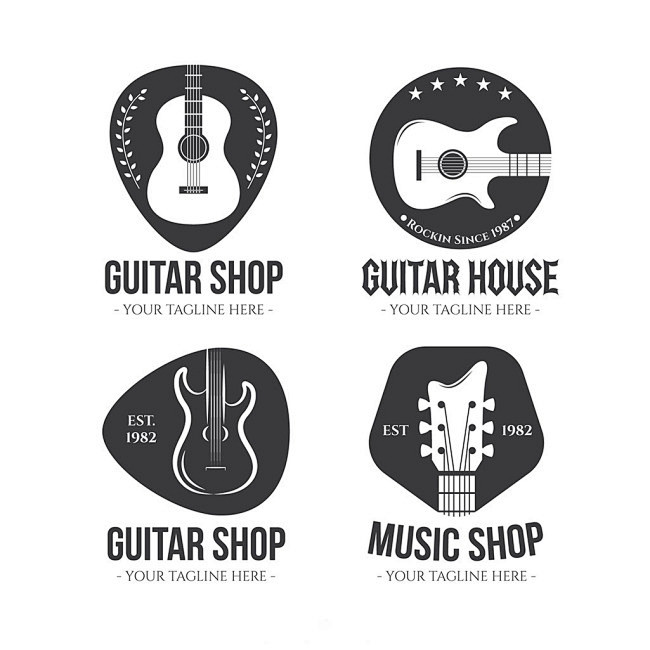 创意吉他标志logo