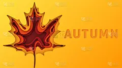 枫树,绘画插图,秋天,矢量,标签,文字,平衡折角灯,橙色背景,设计