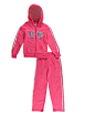 Diva Big Girls’ “Love Metallic” 2-Piece Fleece Sweatsuit (Sizes 7 – 16) : Diva delivers the perfect balance of sweet and sporty with this 2-piece. The hoodie has a full zip, ribbed trim, and a “Love” applique. Matching pants come with an elastic waistband