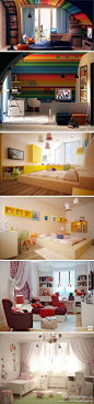保利地产郑州公司：#家居分享# 给孩子一片色彩，漂亮的儿童房设计，值得收藏哦！