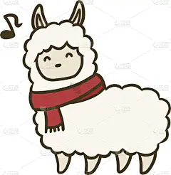 矢量,绘画插图,羊驼,热,贺卡,背景分离,十二生肖,哺乳纲,动物,户外