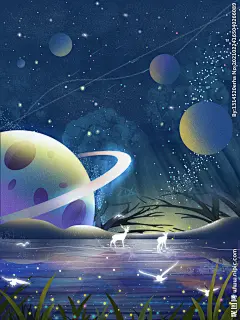 治愈系星空插画
