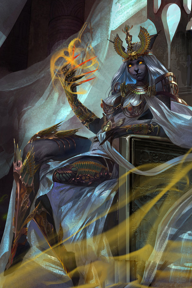古埃及神话-猫神·巴斯苔特：古埃及神话中的猫神，早在埃及第二王朝左右，她便开始受人崇拜，在上下埃及的统一之前，她曾经是下埃及的战争女神，与之 ...