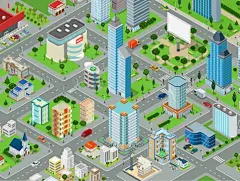 Collection立体城市场景AI矢量图形 :  