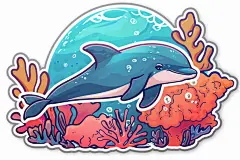 彩绘海洋生物海豚