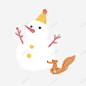 可爱手绘雪人与松树冬季主题插画高清素材 网页 设计图片 免费下载 页面网页 平面电商 创意素材 png素材