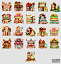 Super Cake Boss - shop design, Jia-ying Ong : Level 5 cake shops for mobile game Super Cake Boss.